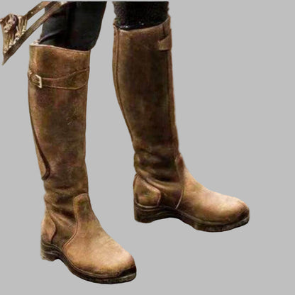 Women’s Leather Hiking Boots with Strap