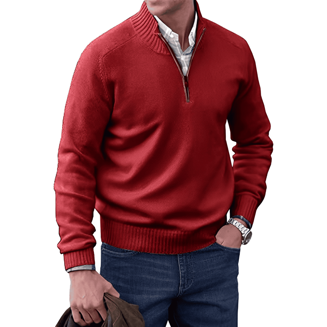 Men’s Knitted Half-Zip Pullover Jumper