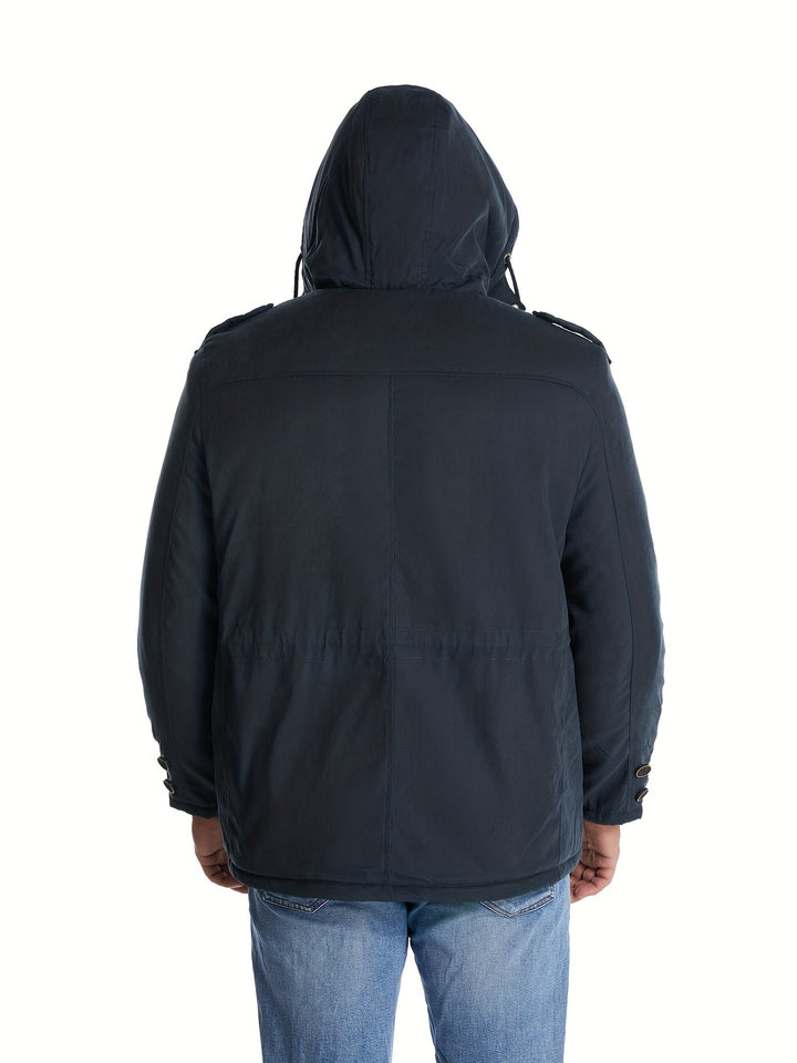 Men’s Warm Thick Hooded Utility Jacket