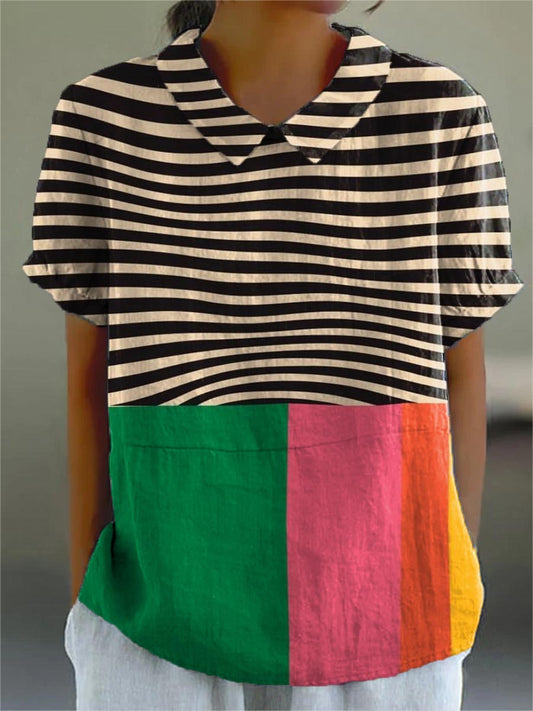 Eva | Camisa a rayas gruesas y bloques de color