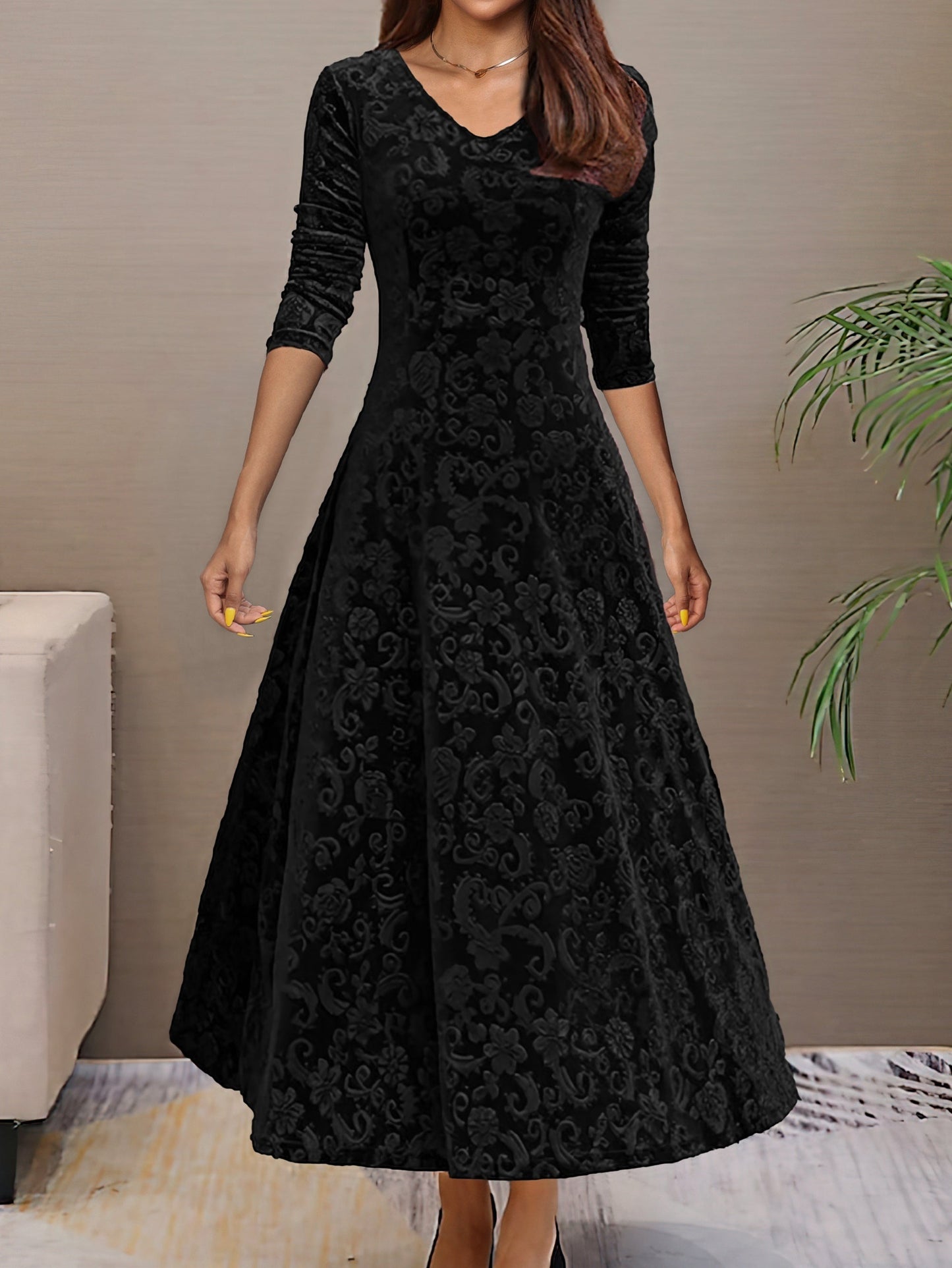 Denise | Vestido elegante de terciopelo