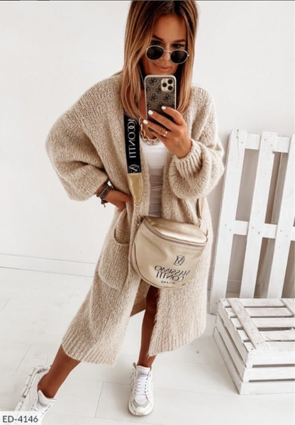 Women’s Winter Cozy Long Open-Front Cardigan