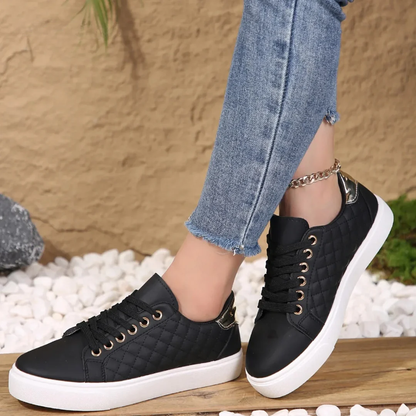Women’s Breathable Quilted Walking Lace-Up Shoes