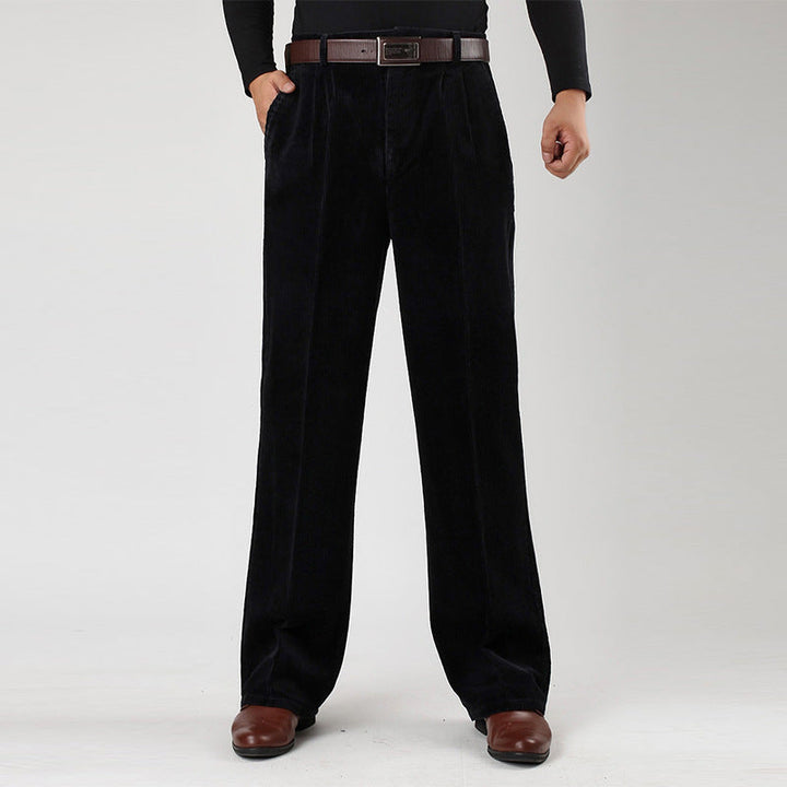 Men's Casual High-Waist Pleated Pants