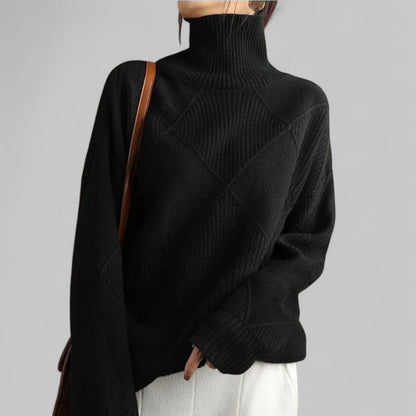 Women’s Winter Oversized Patterned Turtlenecks Sweater