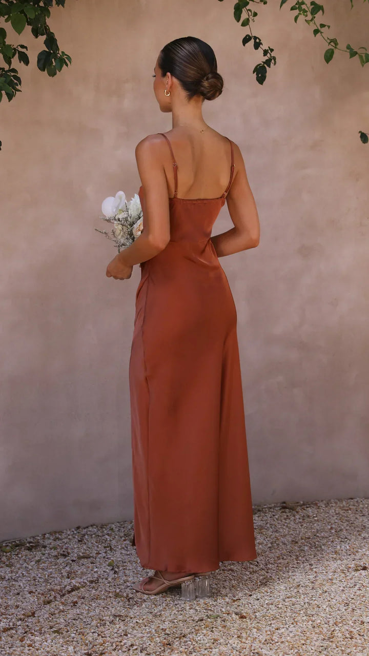 Women’s Spring Satin Slip Maxi Dress