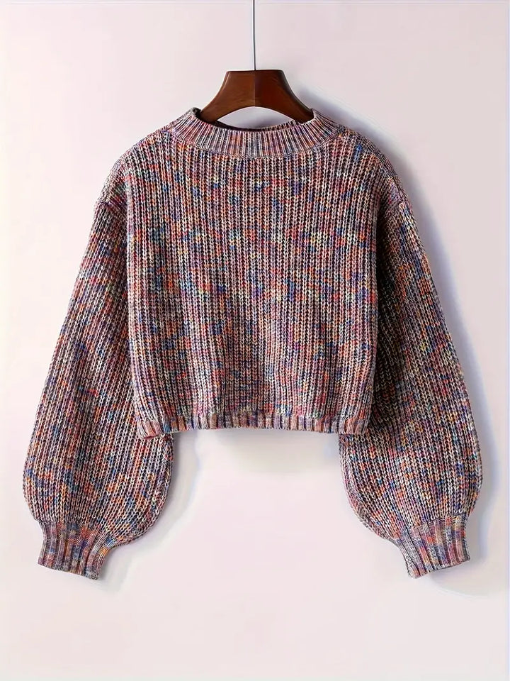 Women’s Winter Cropped Ribbed Knit Sweater
