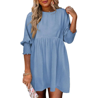Casual Loose Fit Short Sleeve Mini Dress