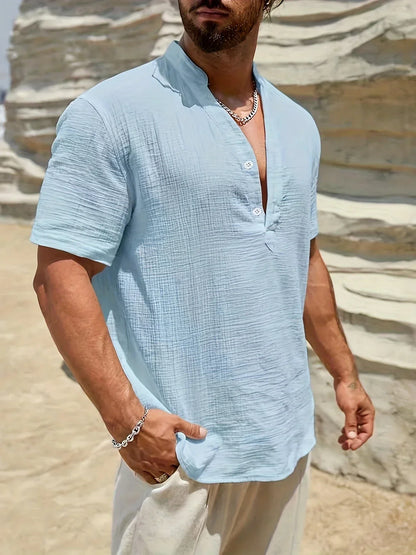 Cozy Stand-Collar Summer Shirt
