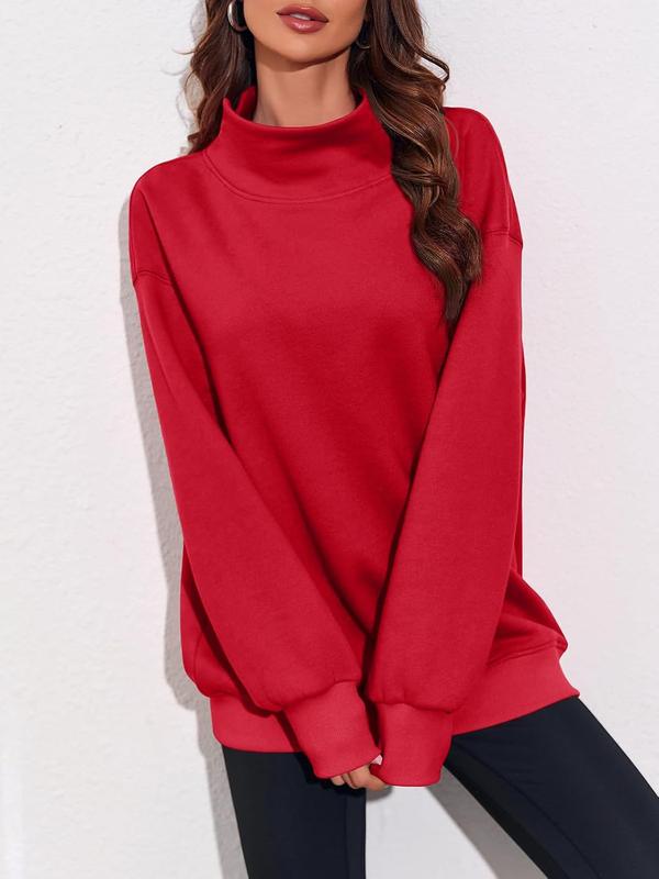 M&amp;D™ - Sudadera de cuello alto extragrande para mujer, jersey de manga larga