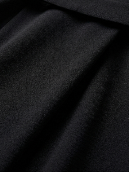 Cape Sleeve Midi Dress with Belted Waist