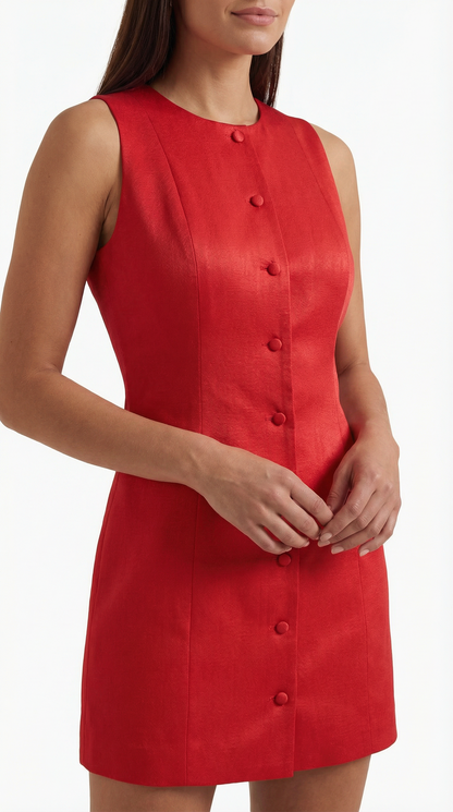 Minivestido sin mangas con botones Patricia
