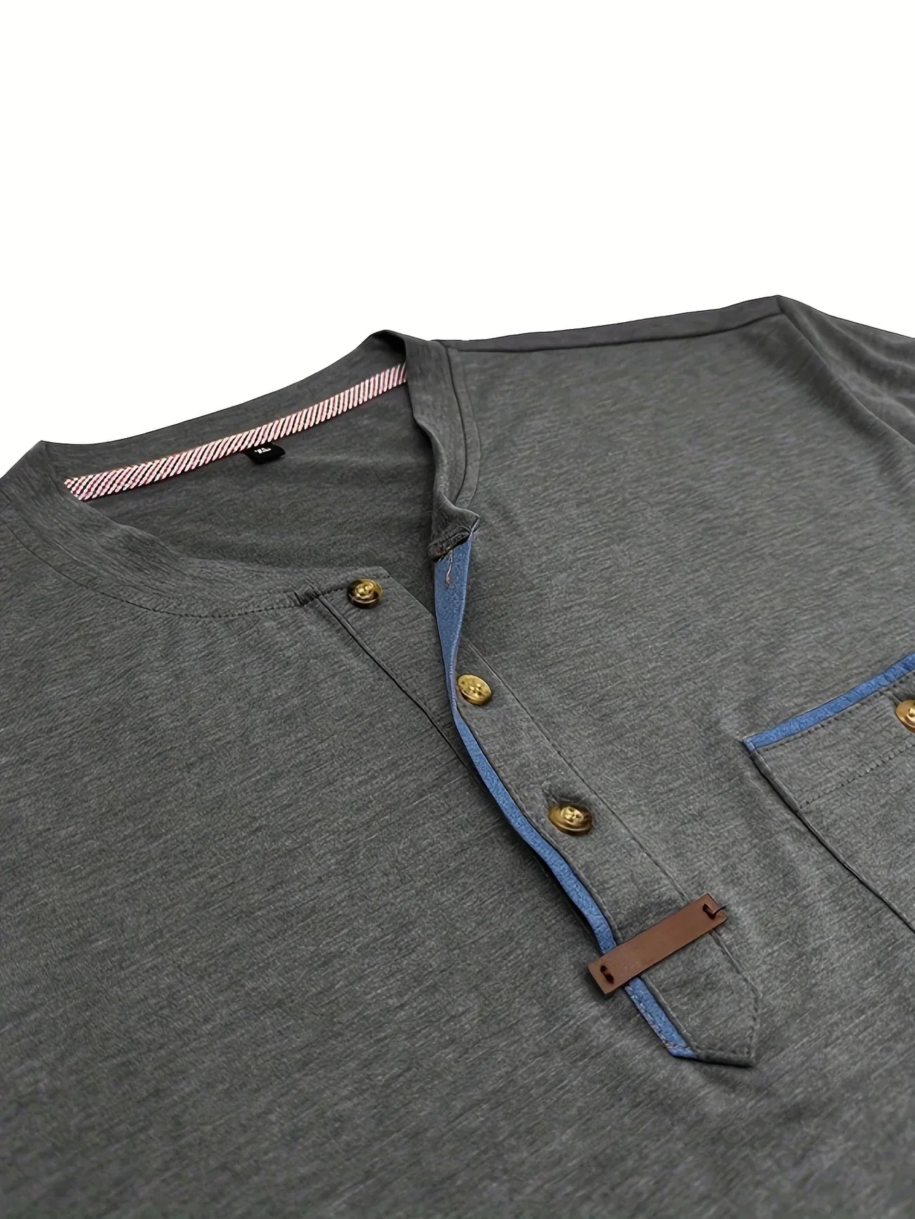 Slade | Camisa clásica de cuello redondo con bolsillo