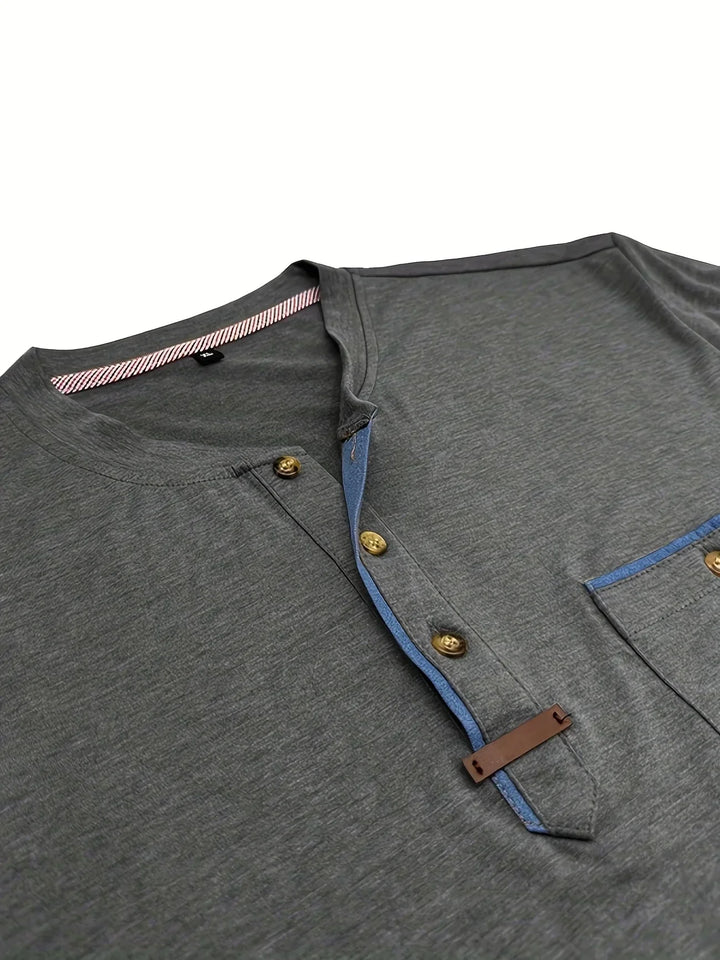 Classic Round Neck Pocket Shirt