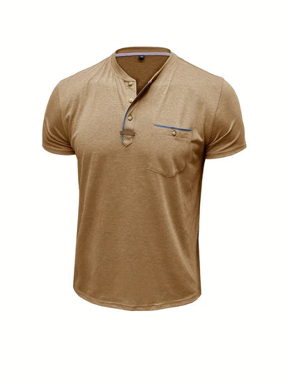 Slade | Camisa clásica de cuello redondo con bolsillo