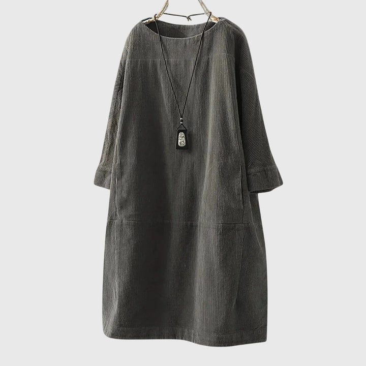 Relaxed Corduroy Midi Dress