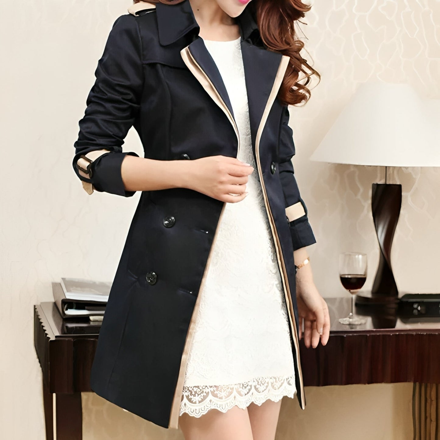 Stella | Gabardina cruzada elegante para mujer