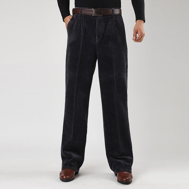 Men's Casual High-Waist Pleated Pants