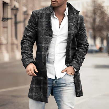 Harry | Elegante abrigo largo abotonado para hombre