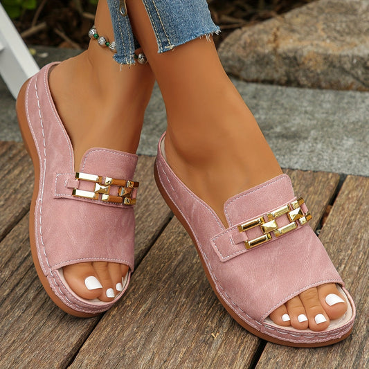 Sandalias Romy™ con eslabones dorados 