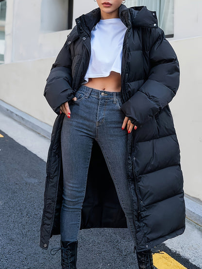 Jessica | Chaqueta acolchada larga con capucha para mujer