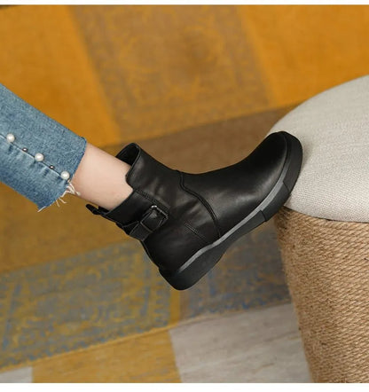 Madison | Botines de piel con hebilla para mujer