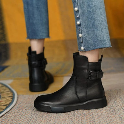 Madison | Botines de piel con hebilla para mujer