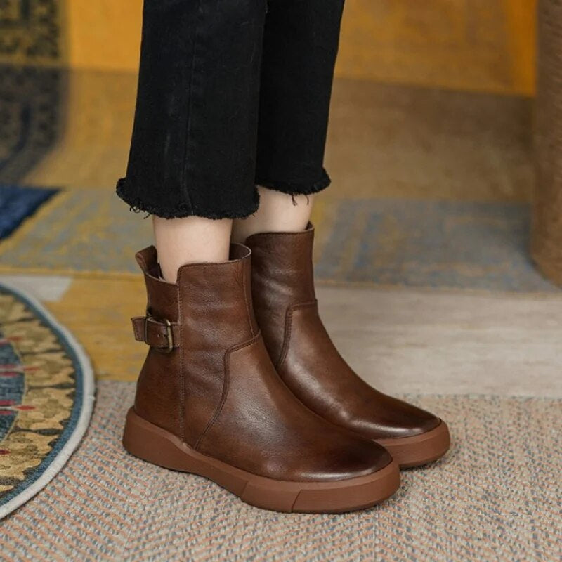 Madison | Botines de piel con hebilla para mujer