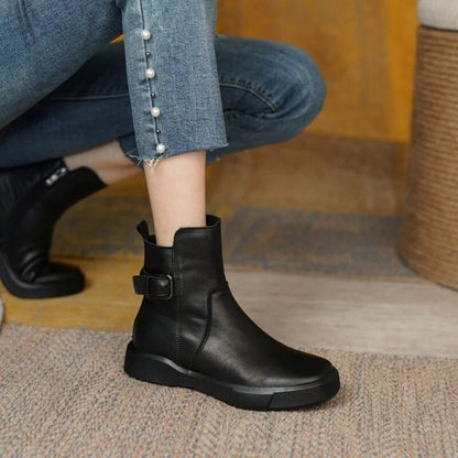 Madison | Botines de piel con hebilla para mujer