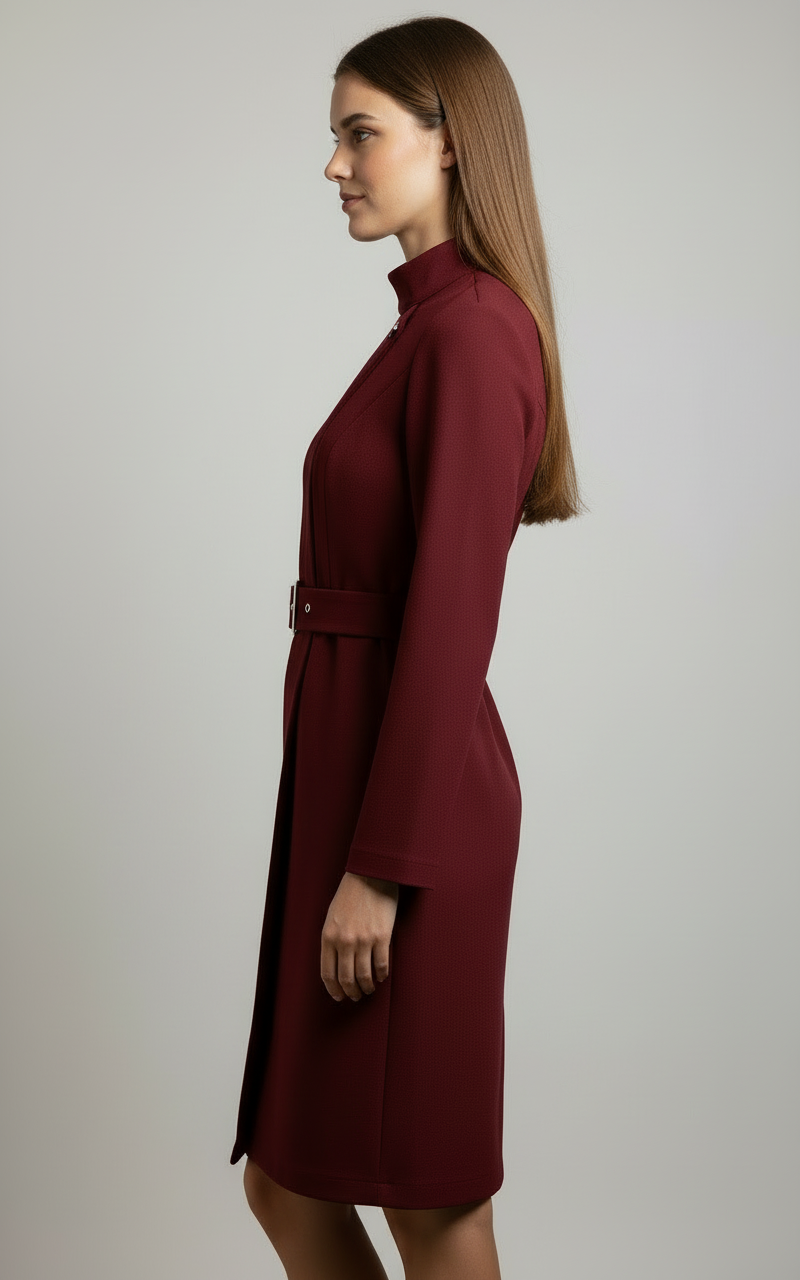 Camille | Vestido midi con cinturón de invierno para mujer 