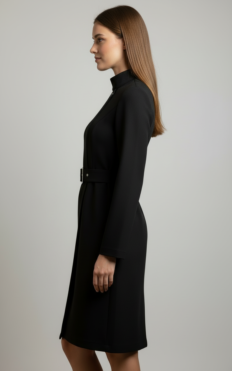 Camille | Vestido midi con cinturón de invierno para mujer 