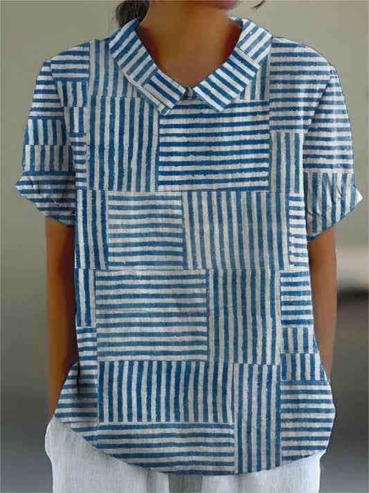 Amelia | Camisa a rayas con retazos