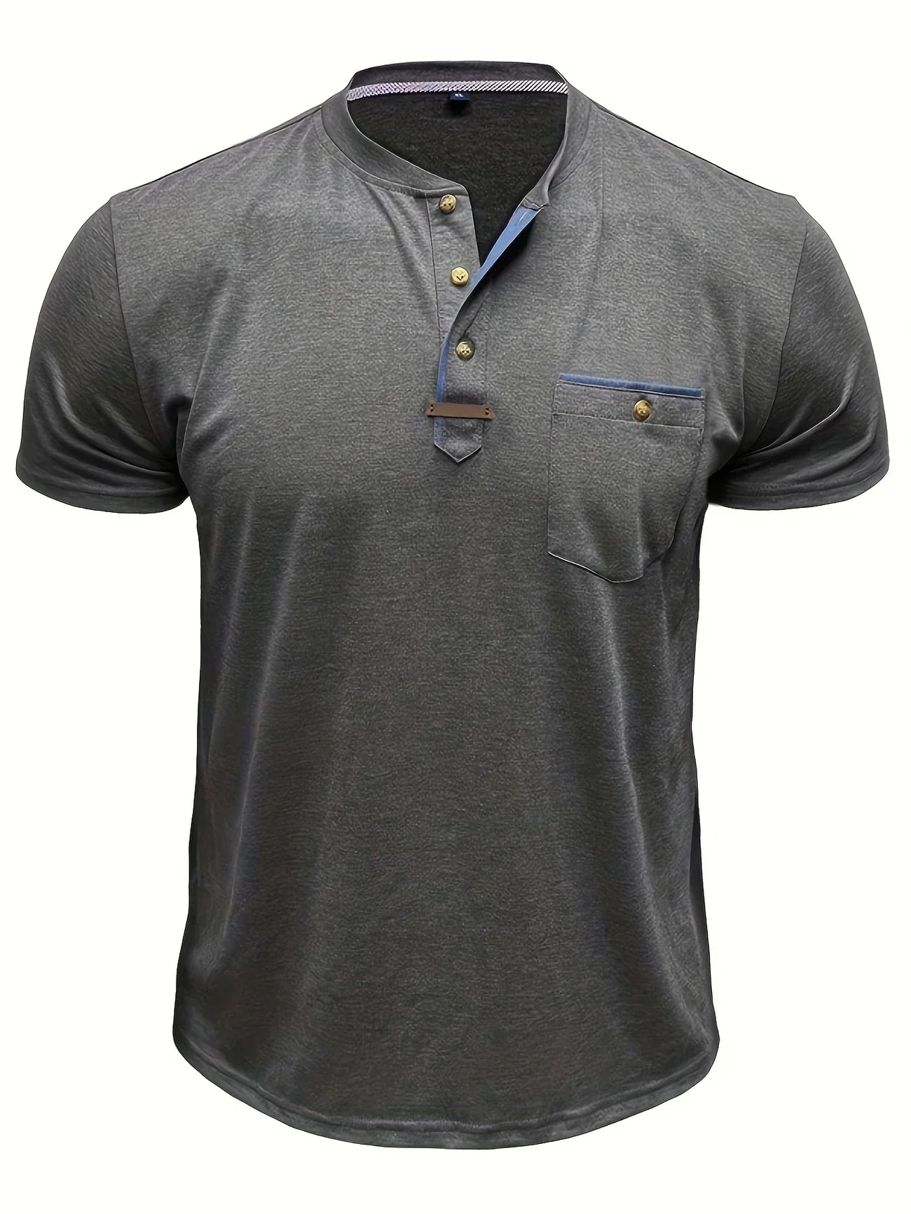 Slade | Camisa clásica de cuello redondo con bolsillo