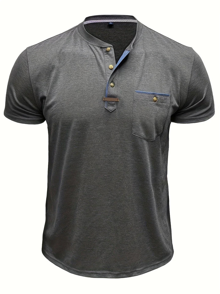 Classic Round Neck Pocket Shirt