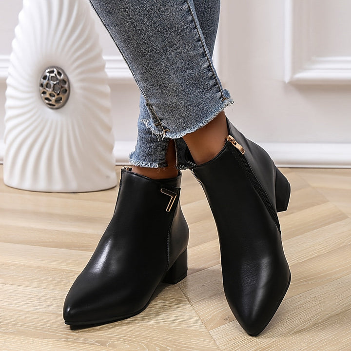 Women’s Trendy Pointed Toe Block Heel Boots