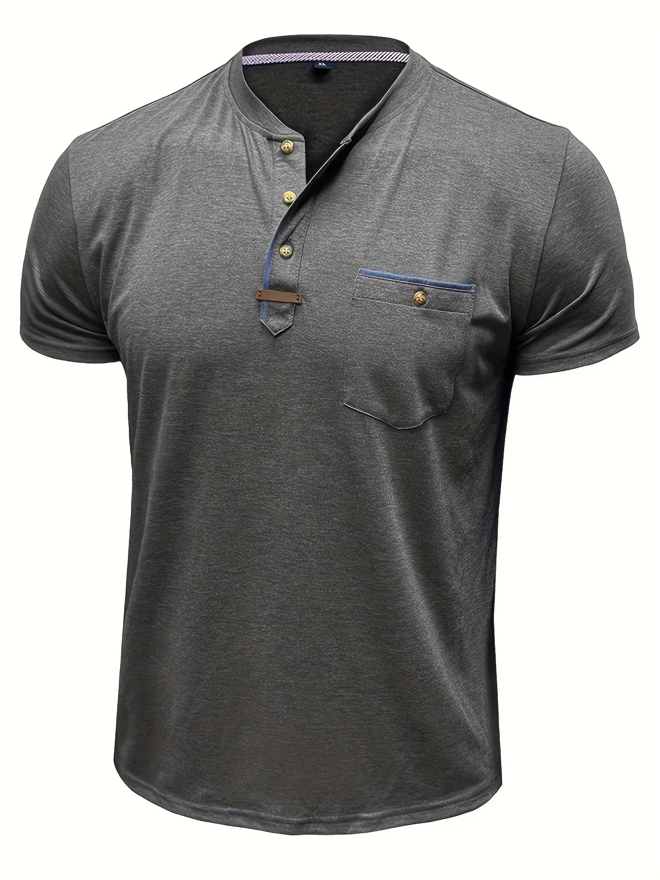 Slade | Camisa clásica de cuello redondo con bolsillo