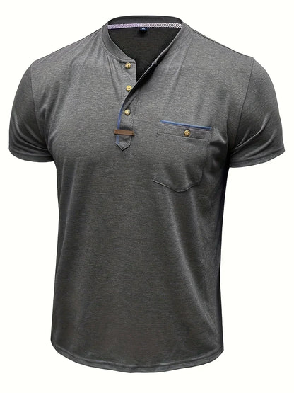 Slade | Camisa clásica de cuello redondo con bolsillo