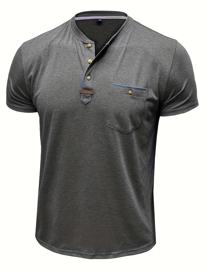 Classic Round Neck Pocket Shirt