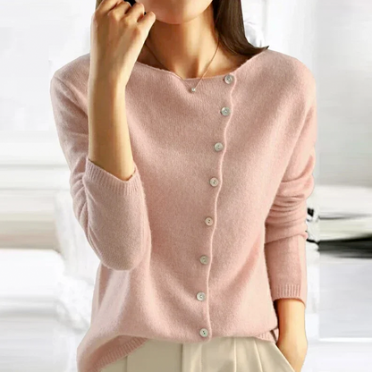 Alice | Elegante suéter con cuello en V y botones para mujer