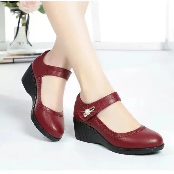 Elegant Mid-Heel Comfort Real Leather Shoes