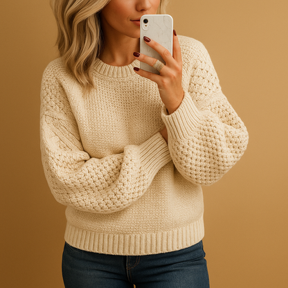 Women’s Winter Cozy Textured Knit Sweater