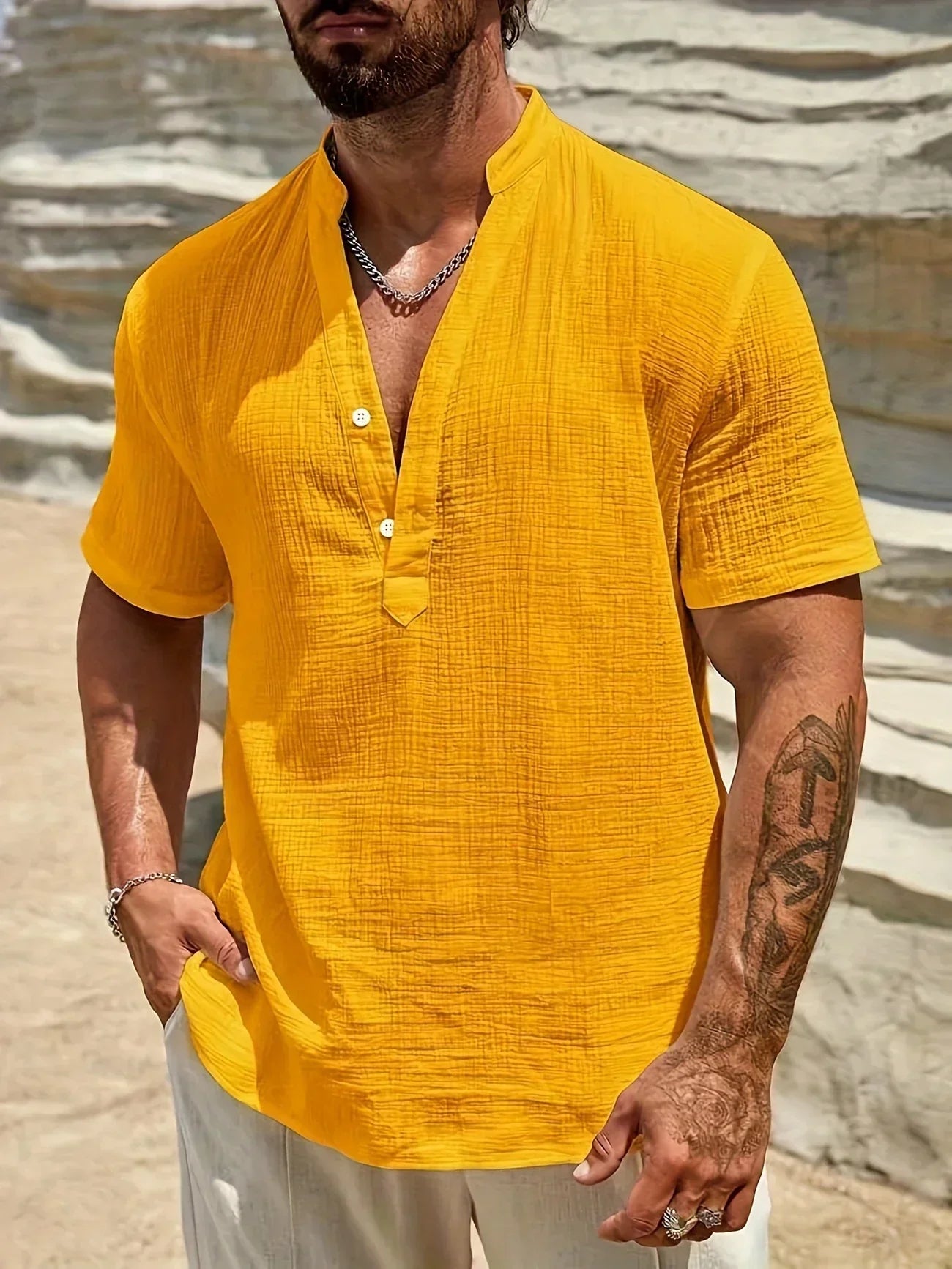 Cozy Stand-Collar Summer Shirt