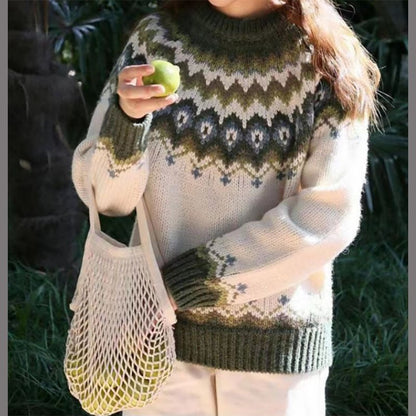 Dana | Suéter de invierno con estampado nórdico para mujer