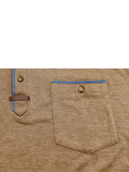 Slade | Camisa clásica de cuello redondo con bolsillo