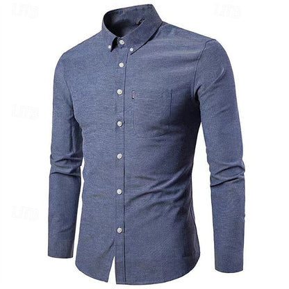 James | Camisa informal con botones y bolsillo en el pecho para hombre