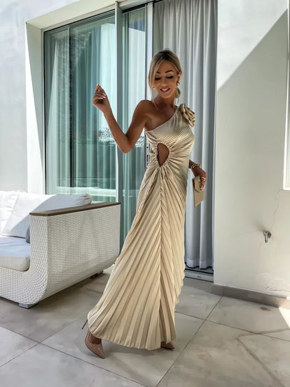 Eya™ | Vestido maxi elegante floral con un hombro