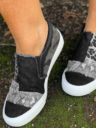 Zapatos elásticos sin cordones con estampado de leopardo para mujer Rose|