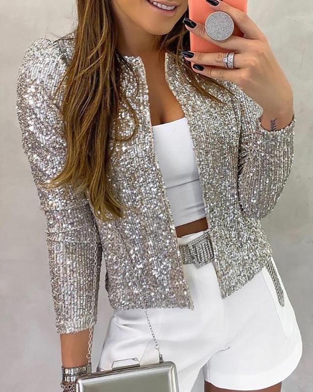 Women's Sparkle Open Front Party Jacket