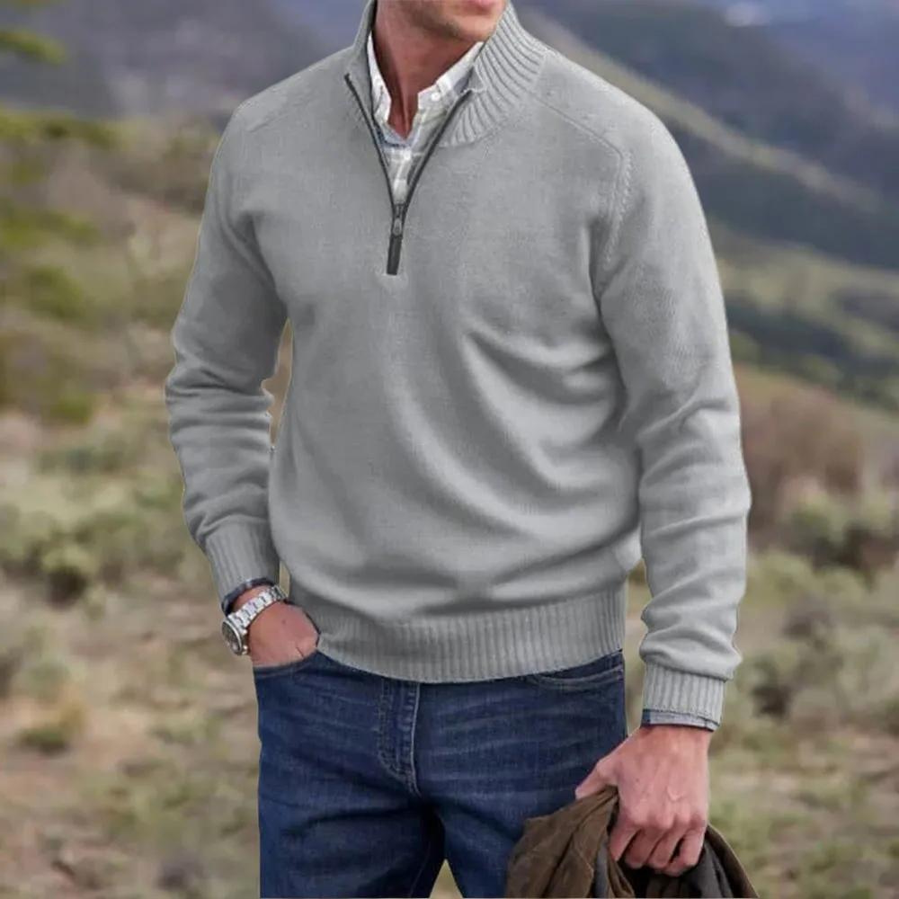 Men’s Knitted Half-Zip Pullover Jumper