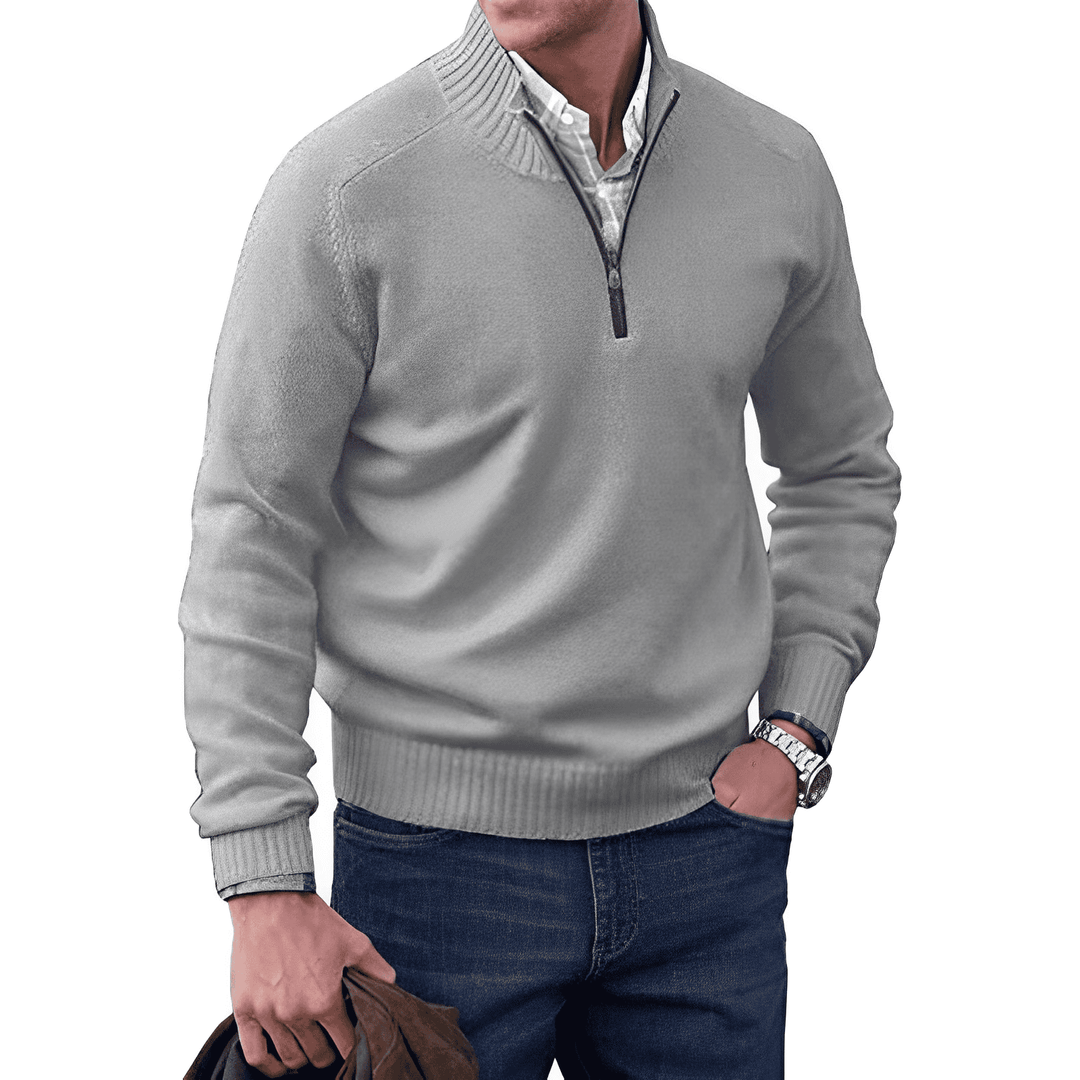 Men’s Knitted Half-Zip Pullover Jumper